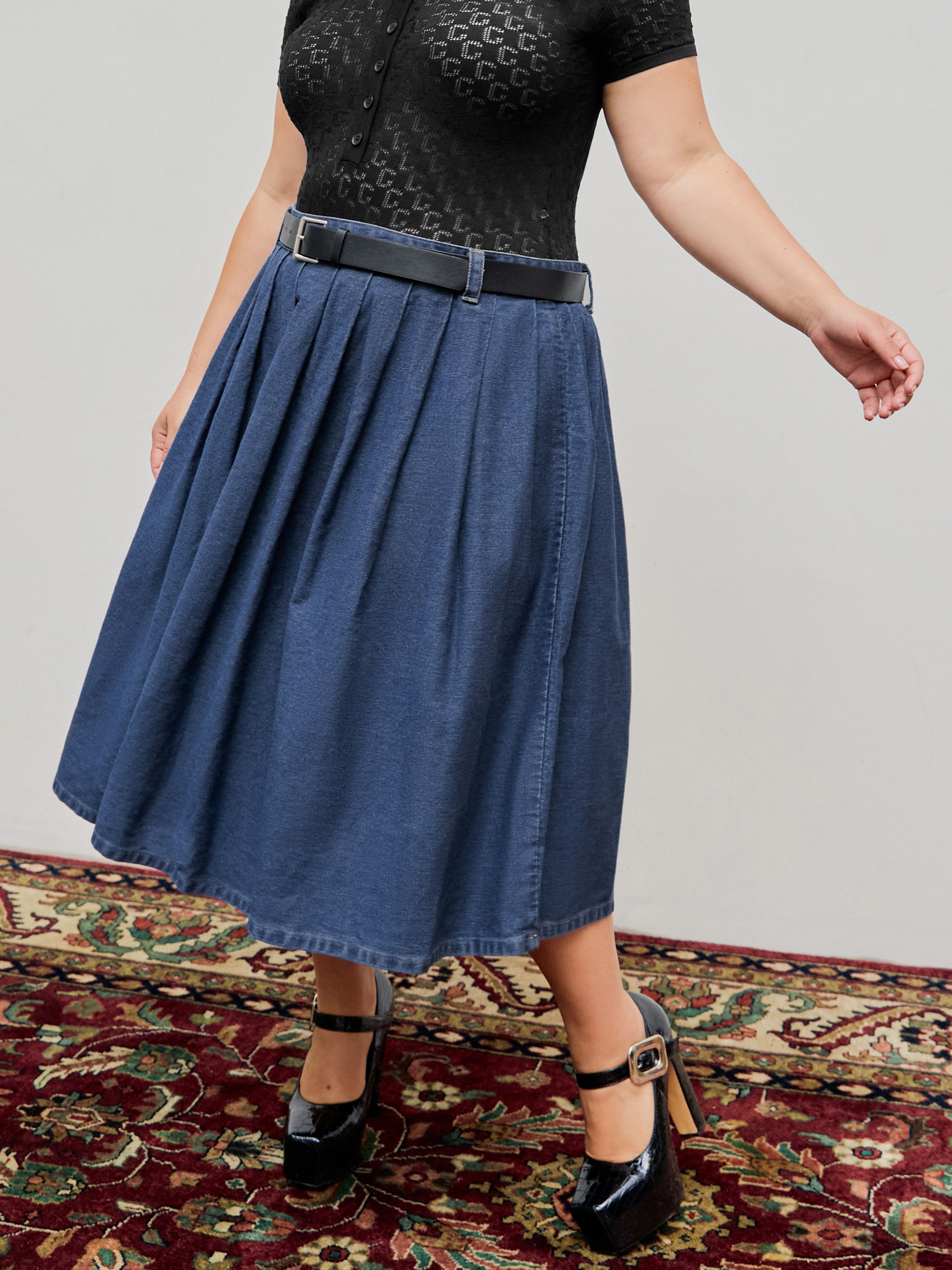 Buy Denim Midi Skirt For Women Plus Size online | Lazada.com.ph