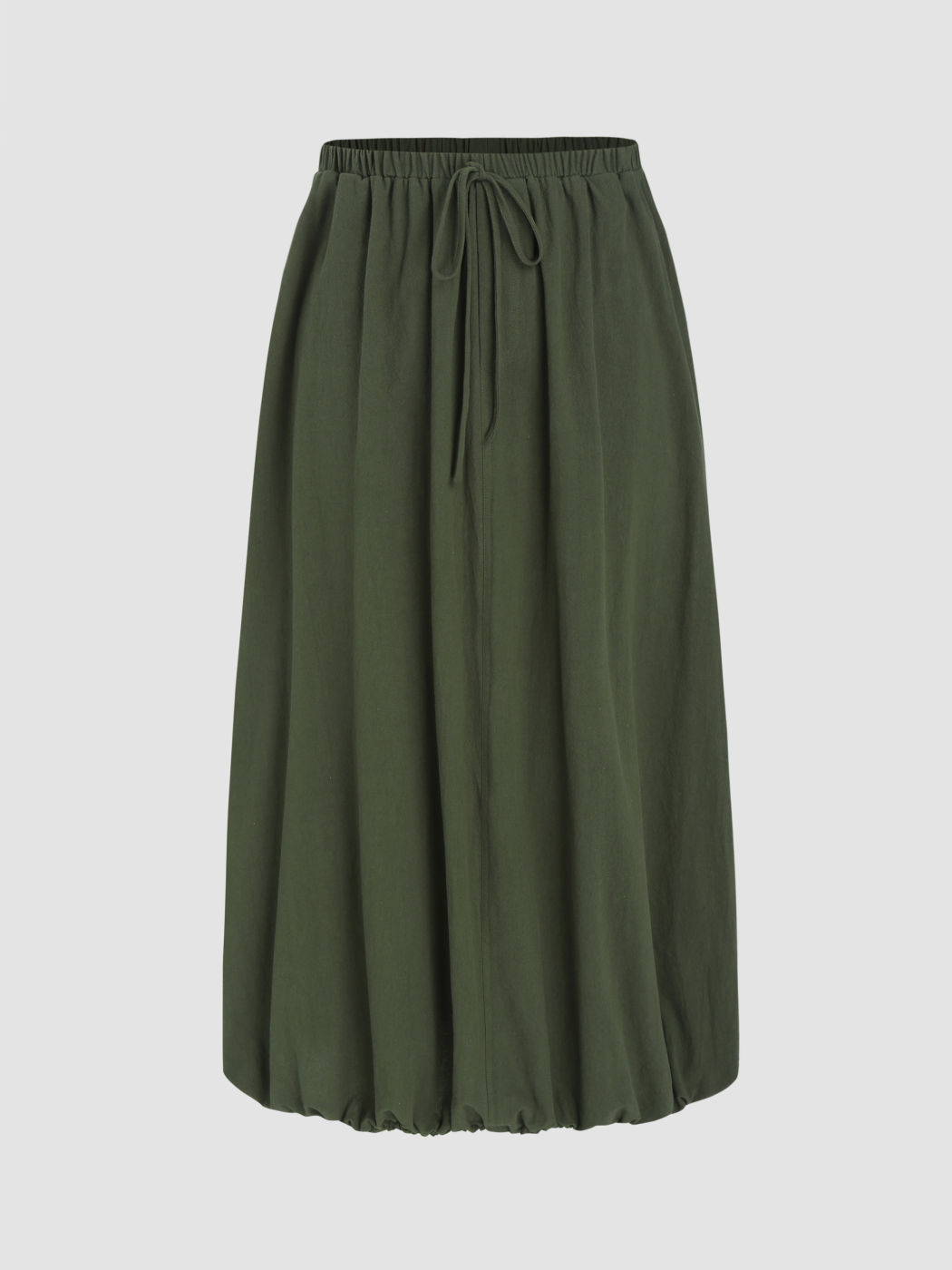  Mittlere Taille Einfarbiger Kordelzug Maxirock