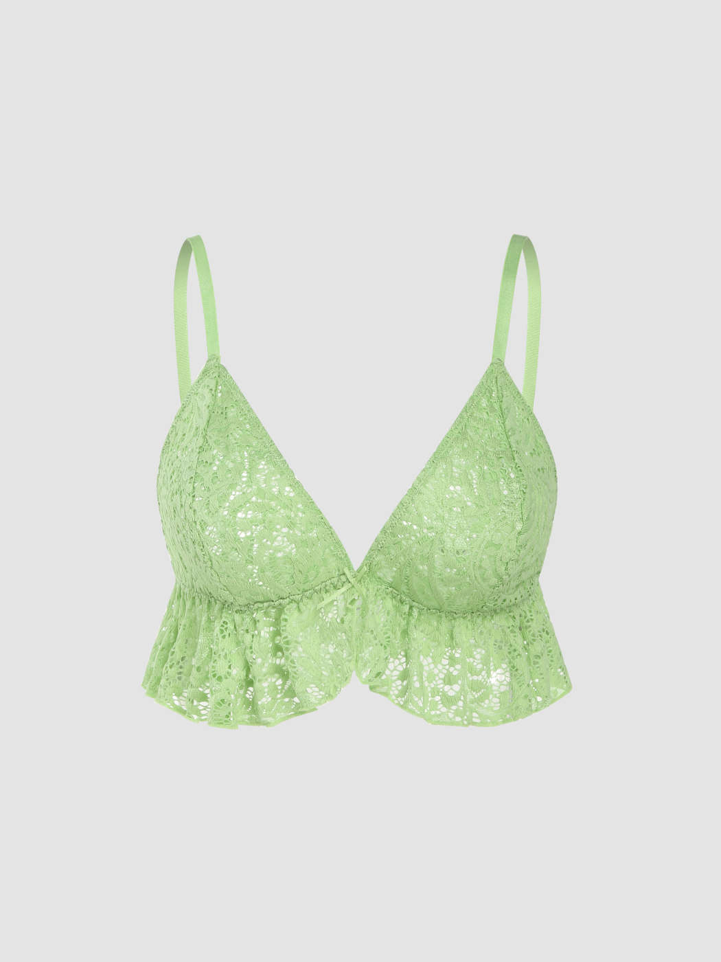 Lace Ruffle Bralette - Cider