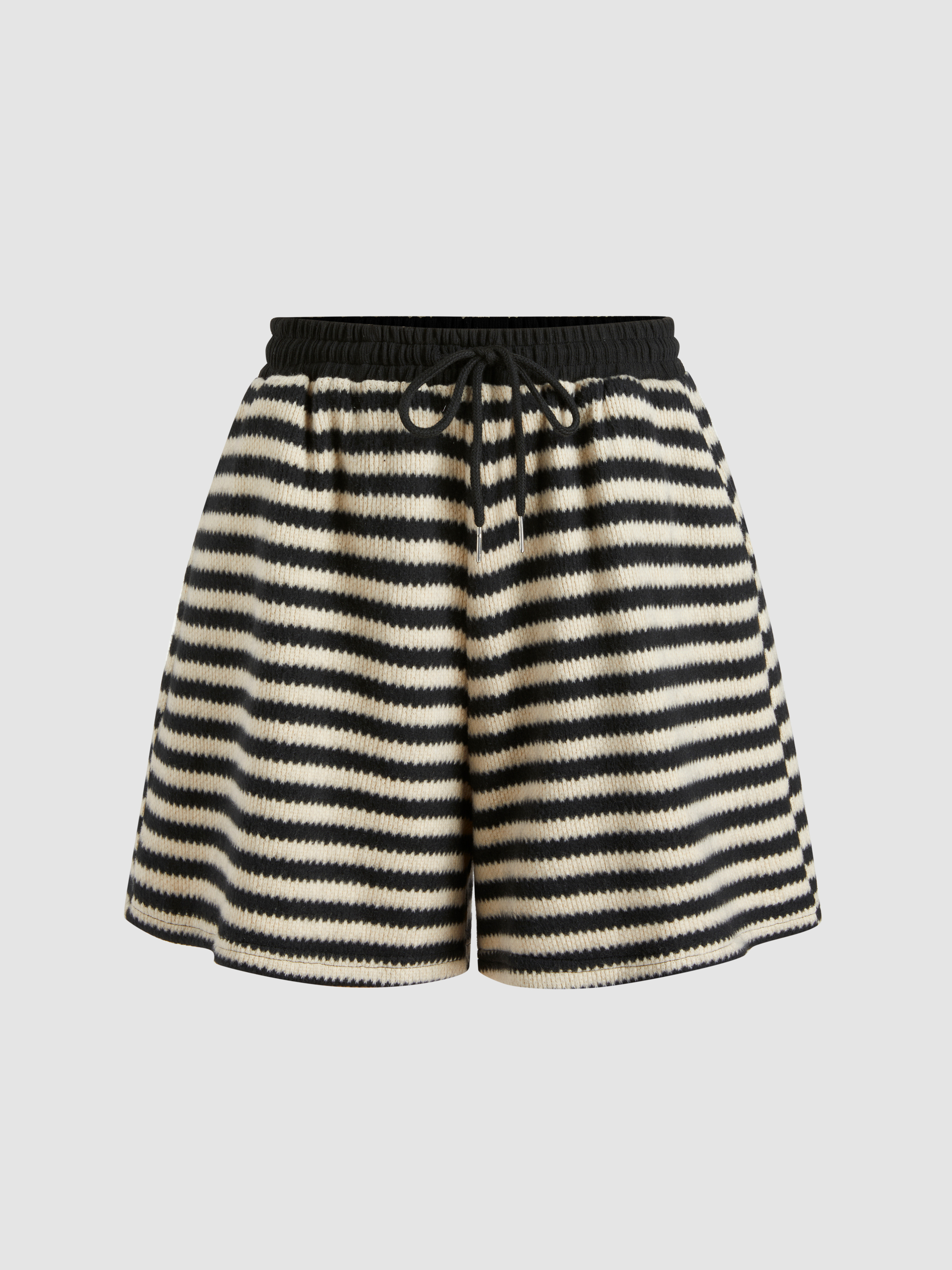 Striped High Waist Knit Shorts