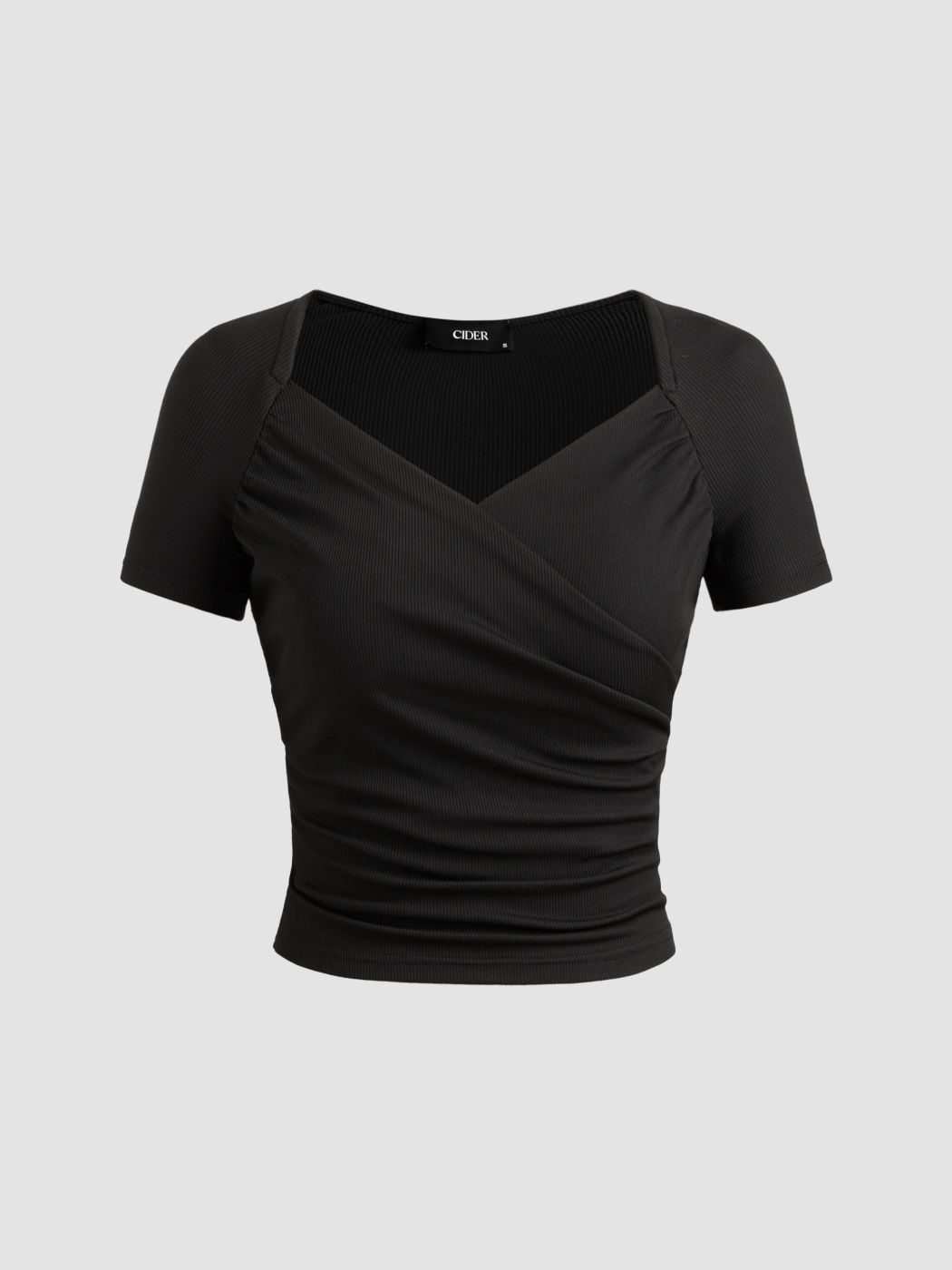 Jersey Sweetheart V Neck Short Sleeve Top