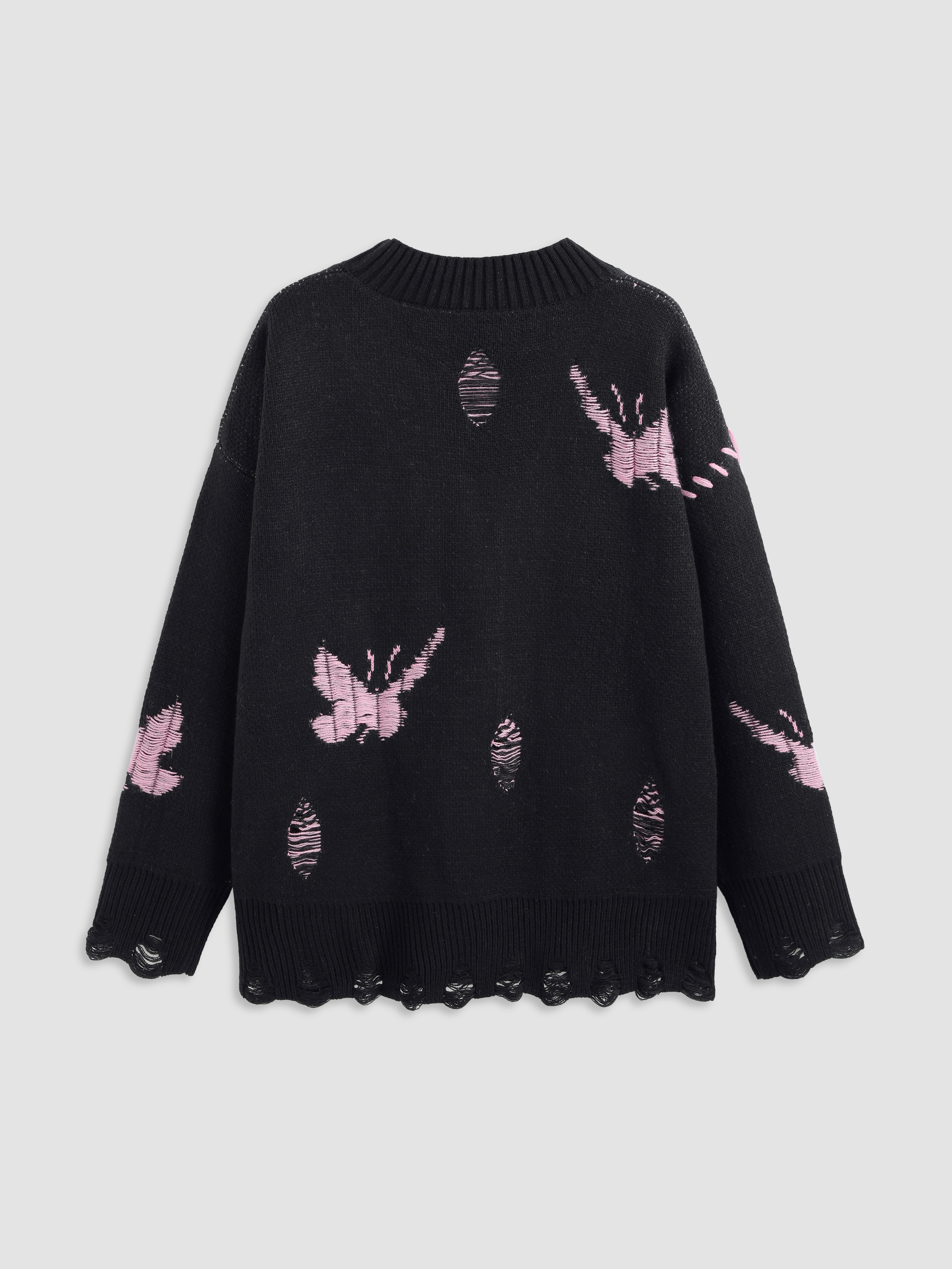 V-neck Butterfly Tassel Cardigan For School Daily Casual Coffee Shop