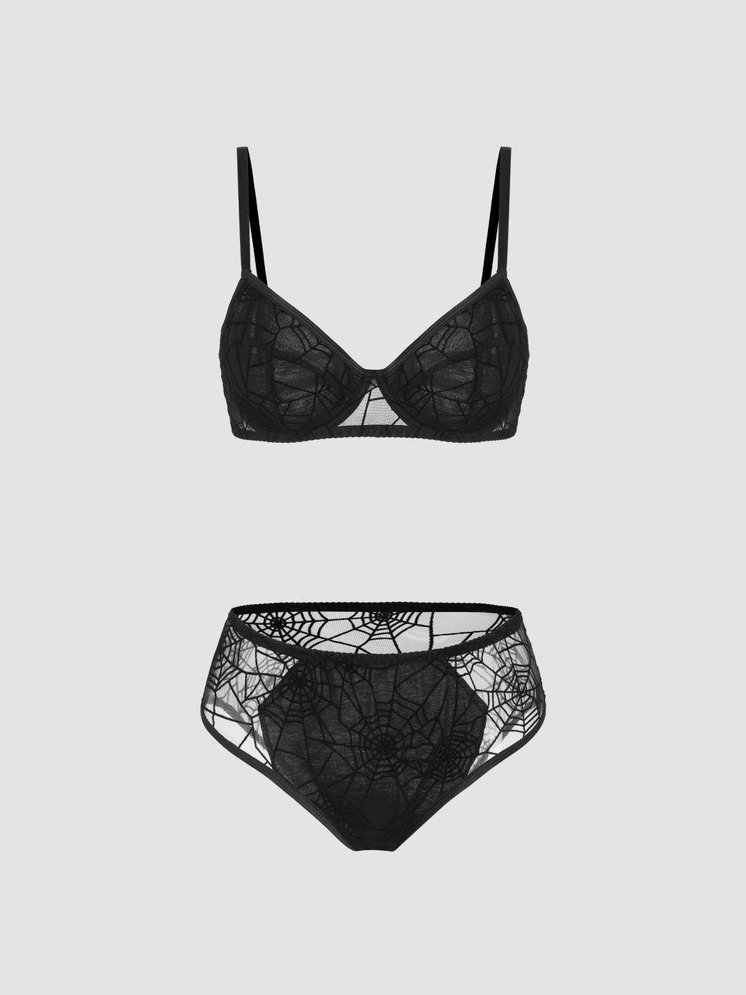  Mesh Spinnennetz Dessous Set