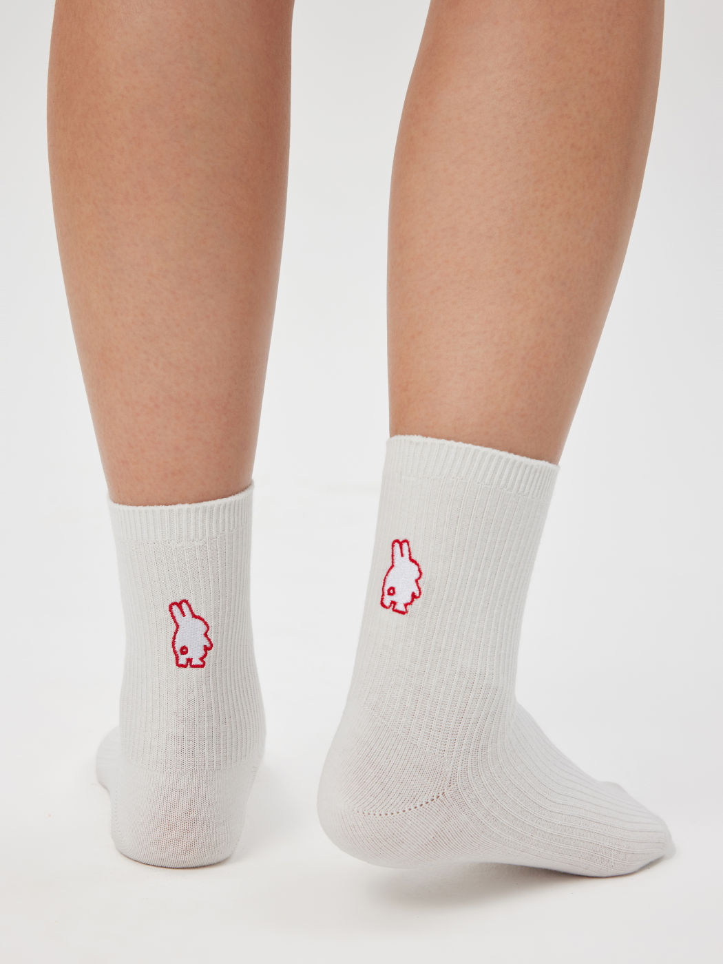  Hase Stickerei Crew Socken
