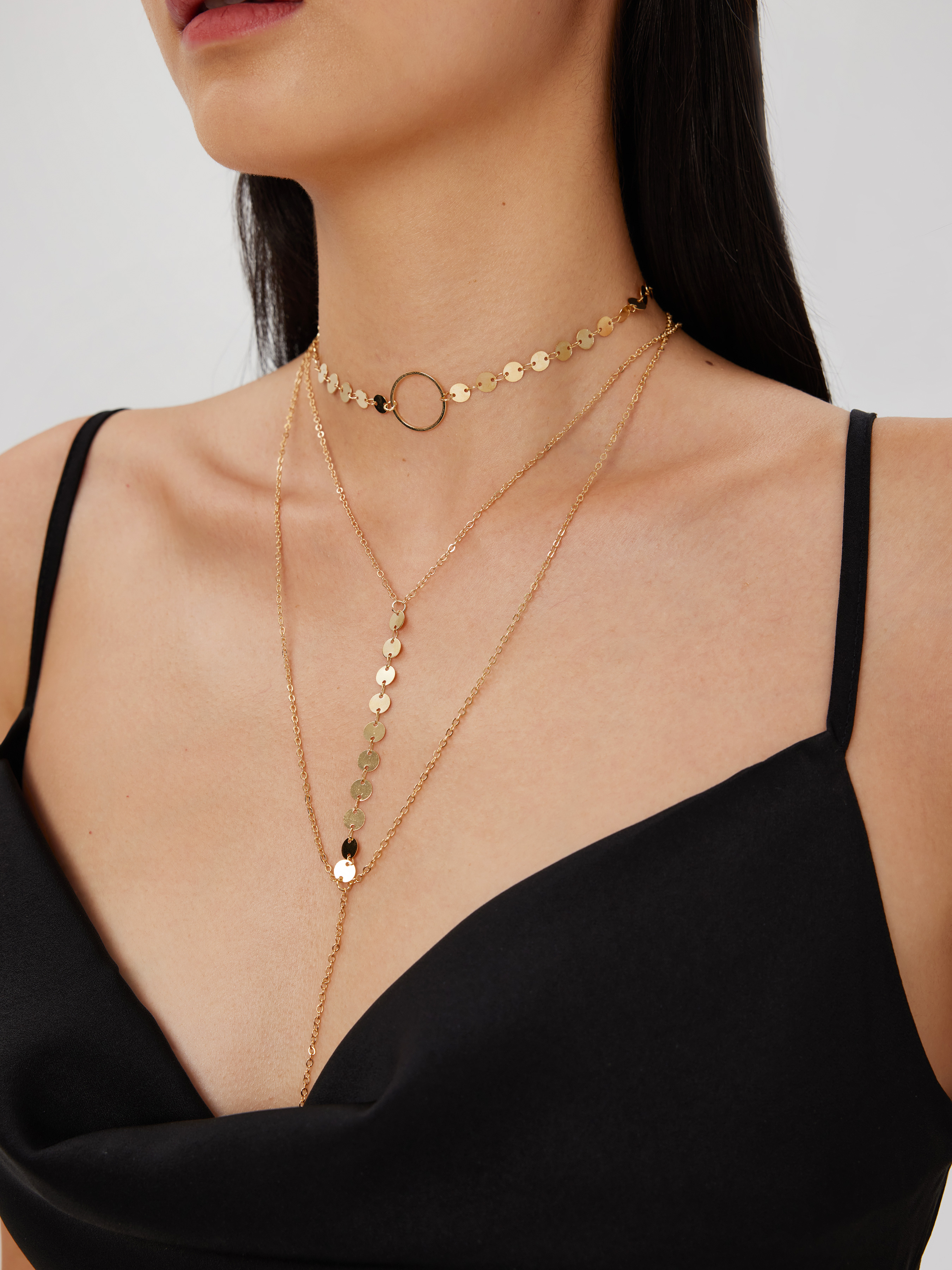 Women Layered Choker Necklace,Gold Plated Cross Pendant Multilayer Bar Layering  Necklaces - Walmart.com
