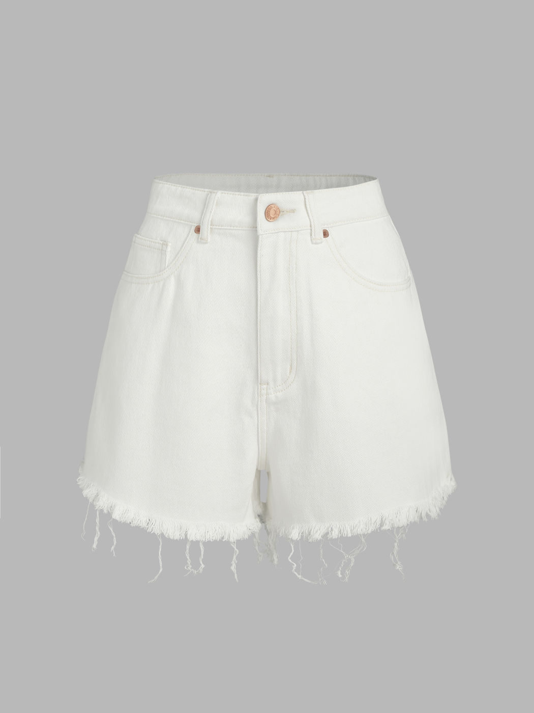 Jeans-Shorts mit weitem Bein und Fransen