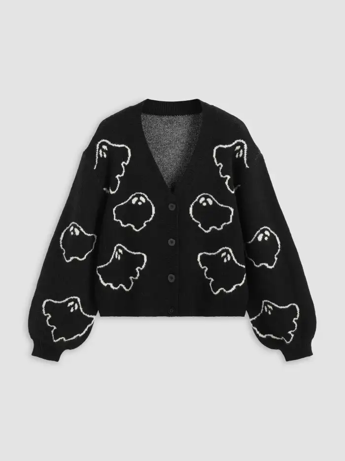 Haut en maille XXL aux motifs étoiles et lunes