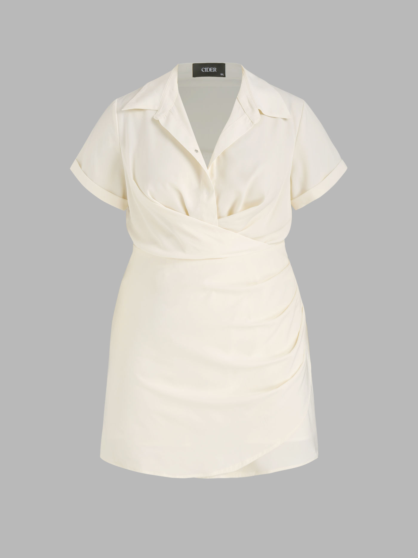 Collar Wrap Buckle Mini Dress Curve & Plus