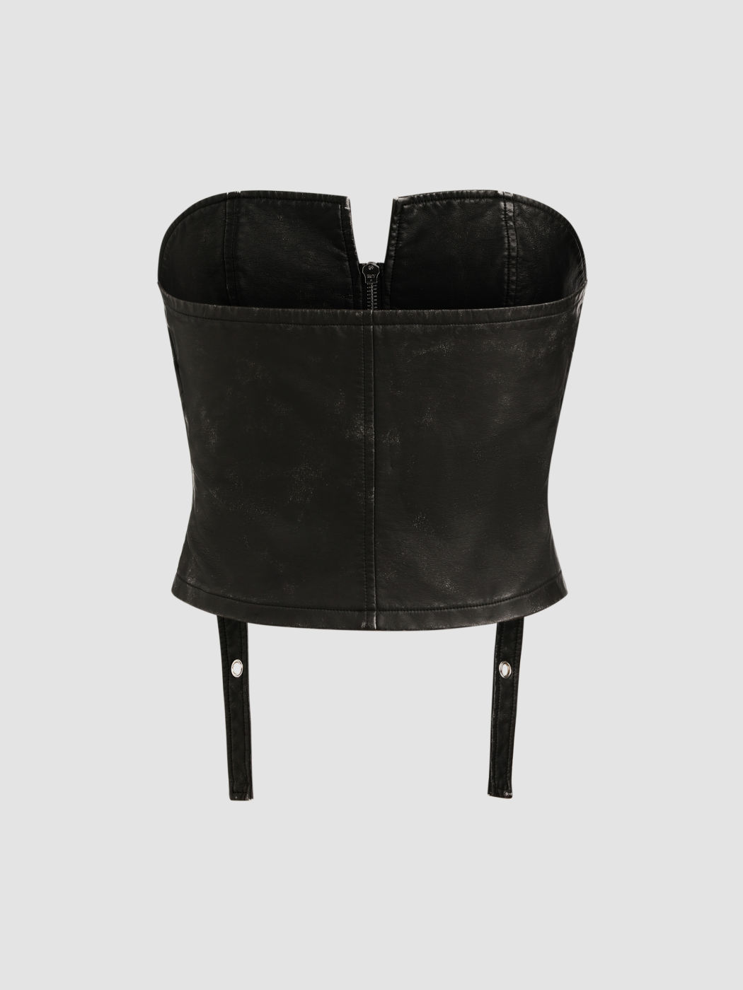  Kunstleder Reißverschluss V Wired Tube Top