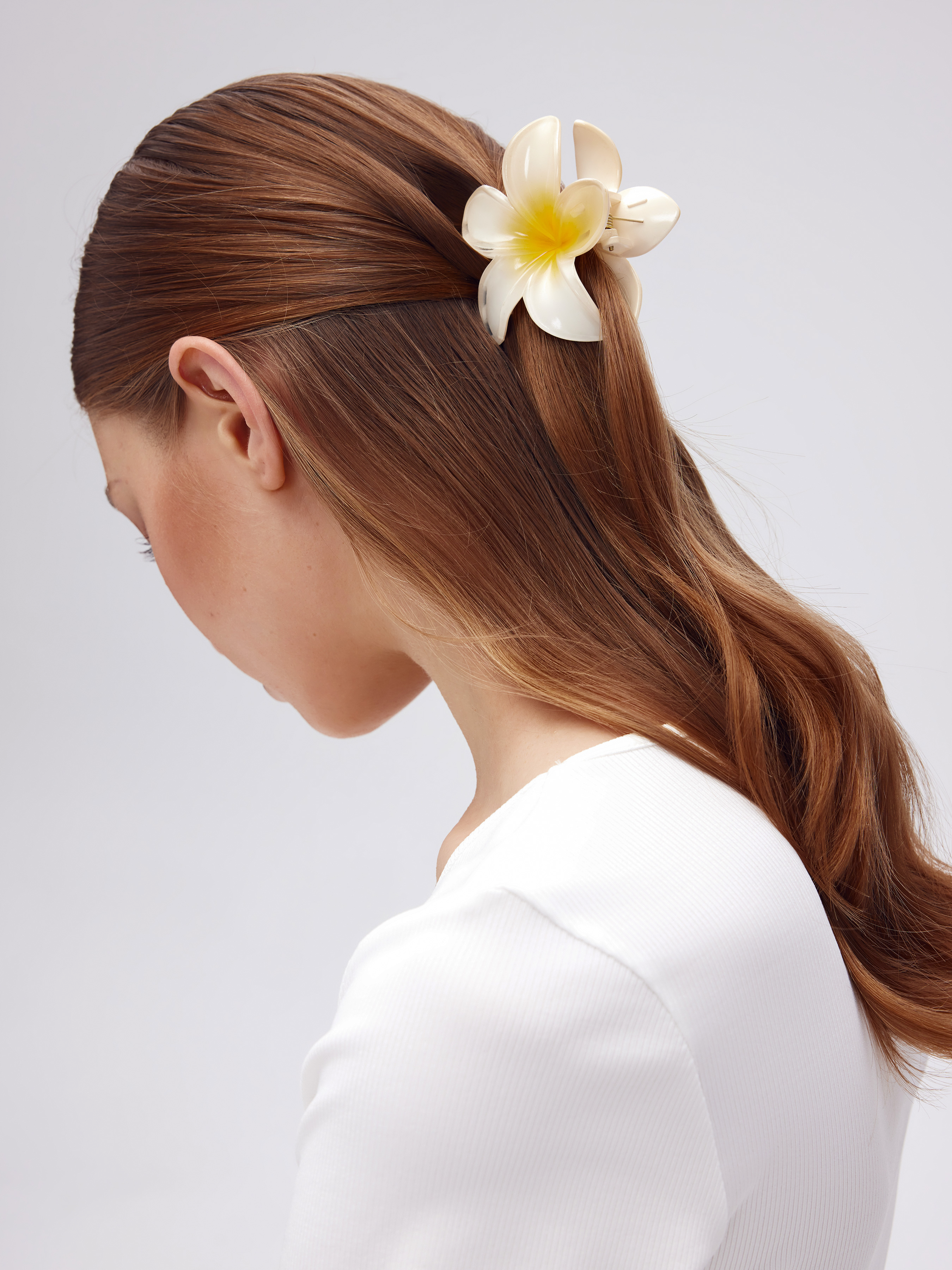 Floral Bowknot Hair Clip - Cider