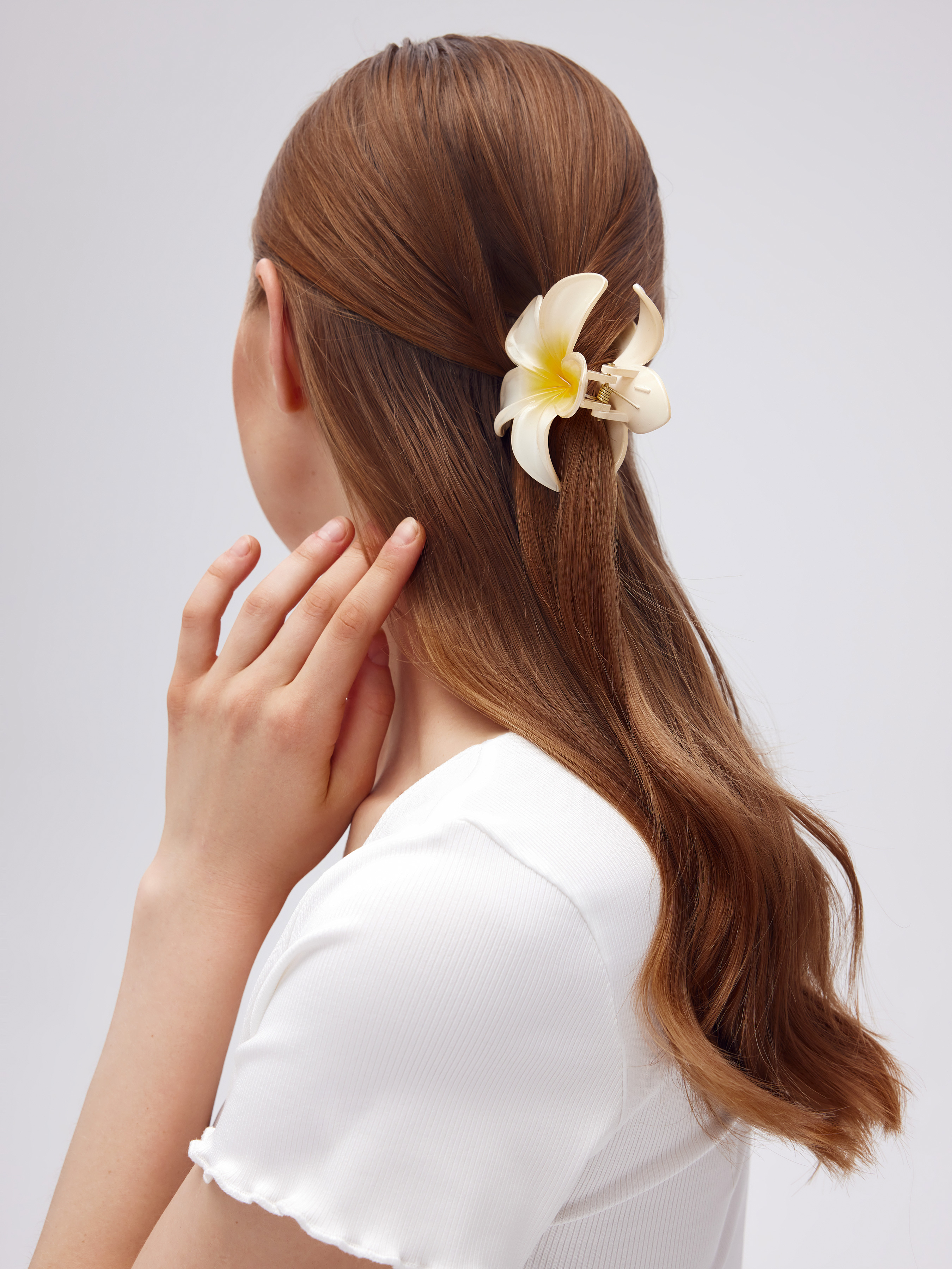 Floral Bowknot Hair Clip - Cider