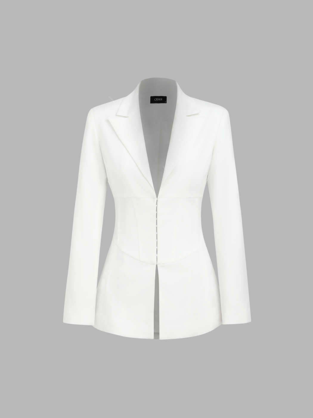 White blazer black collar shop