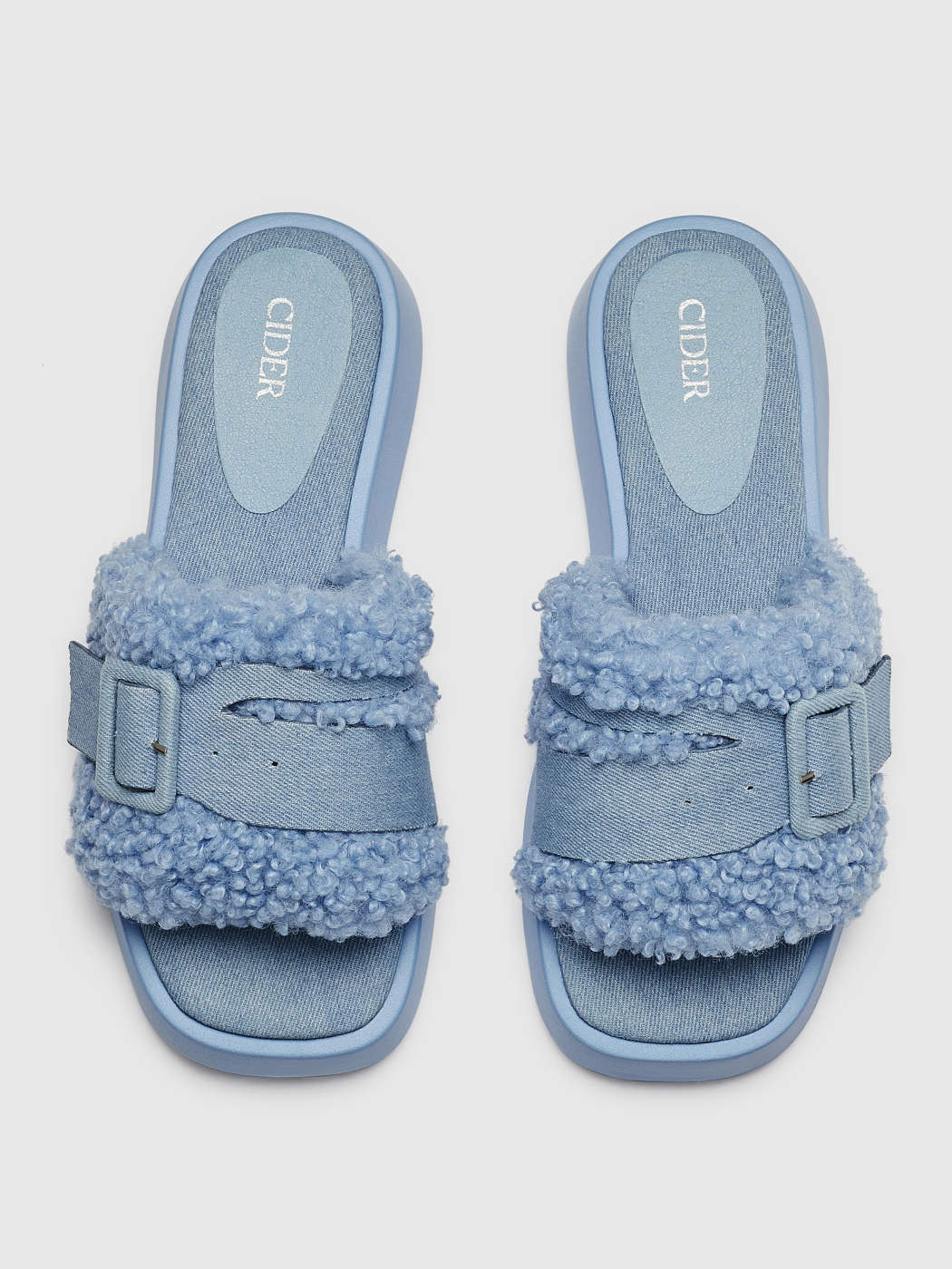 Denim Buckle Slippers For School Daily Casual