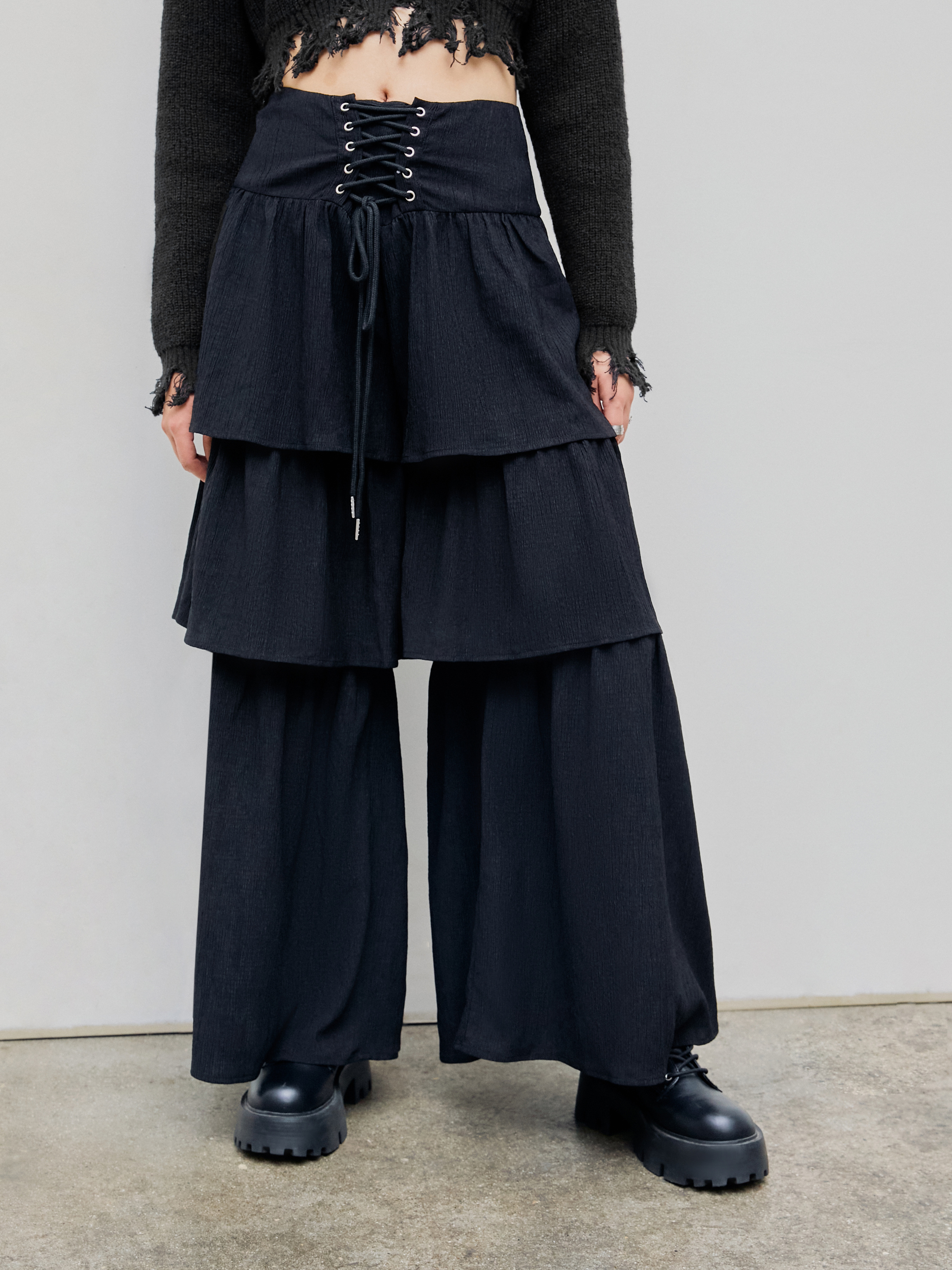CONCEPTO high-waisted Ruffled Palazzo Trousers - Farfetch