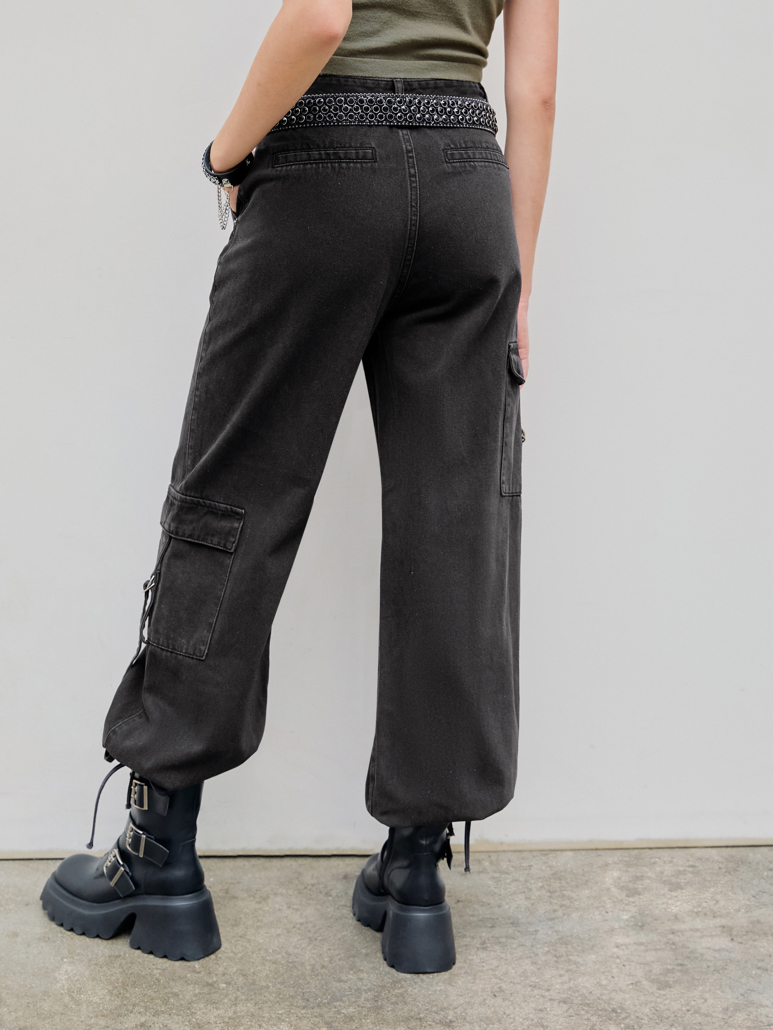 Petite Solid Cargo Jeans - Cider