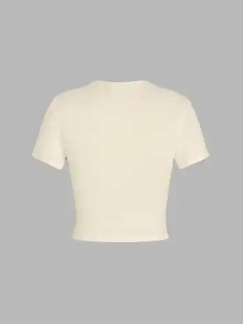 Solid Short Sleeve Crop Tee