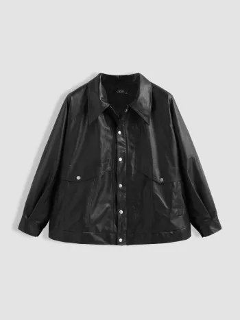 Kurve & Plus Faux-Lederjacke
