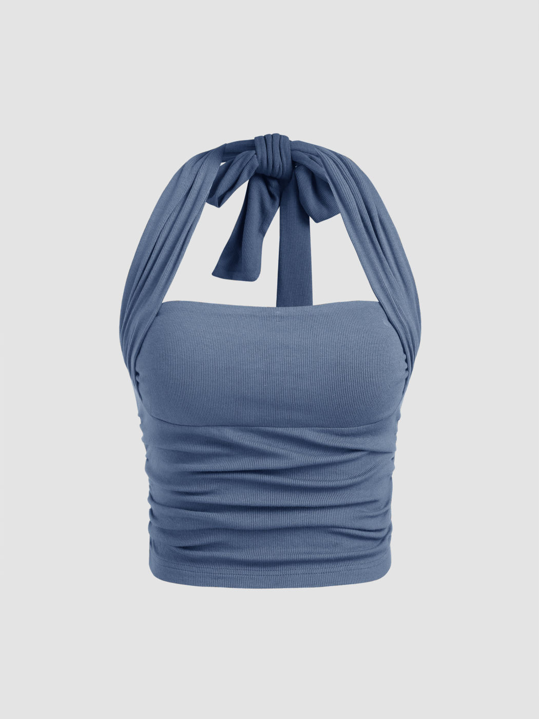 Two Way Solid Halter Crop Top