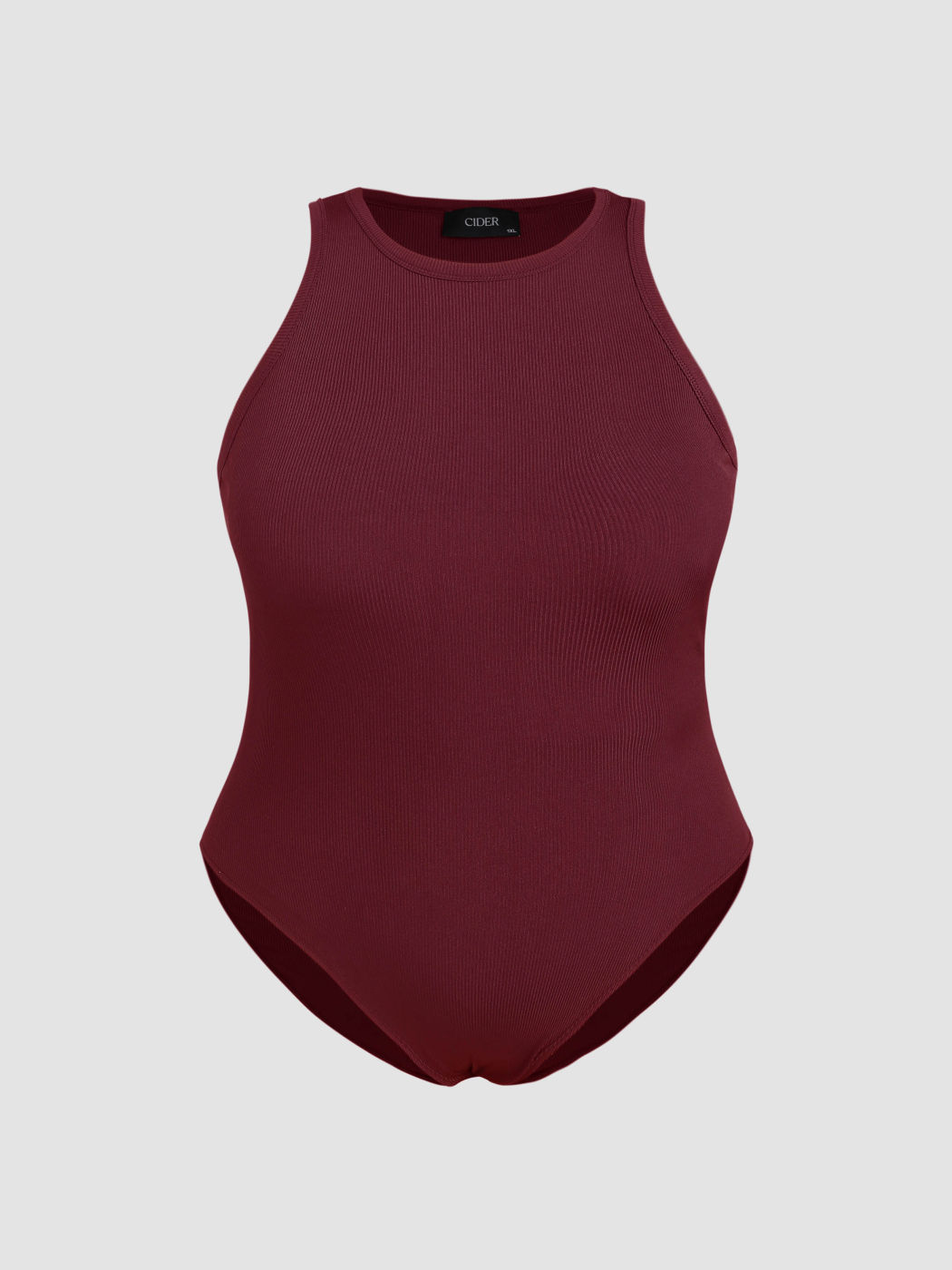 Round Neckline Sleeveless Knit Bodysuit Curve & Plus