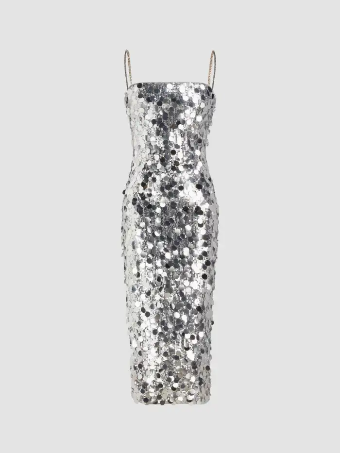 silver pleated dress Zapakasa Women Sparkly Silver Metallic Pleated Long Formal Dress with Slit  A-Line Spaghetti Straps Holiday Party Dress