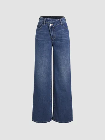 Denim High Waist Pocket Baggy Jeans