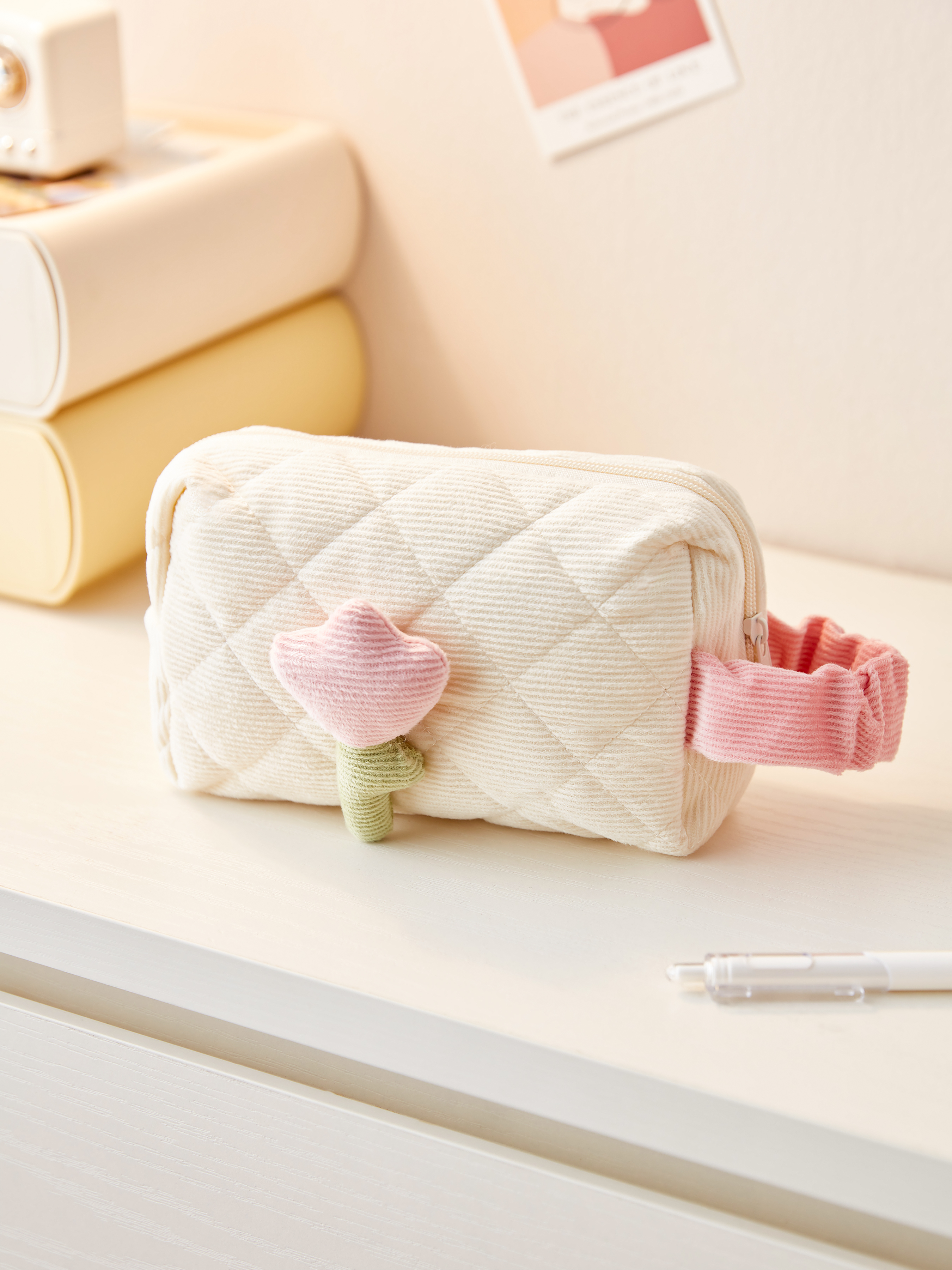 Flower Decor Makeup Bag