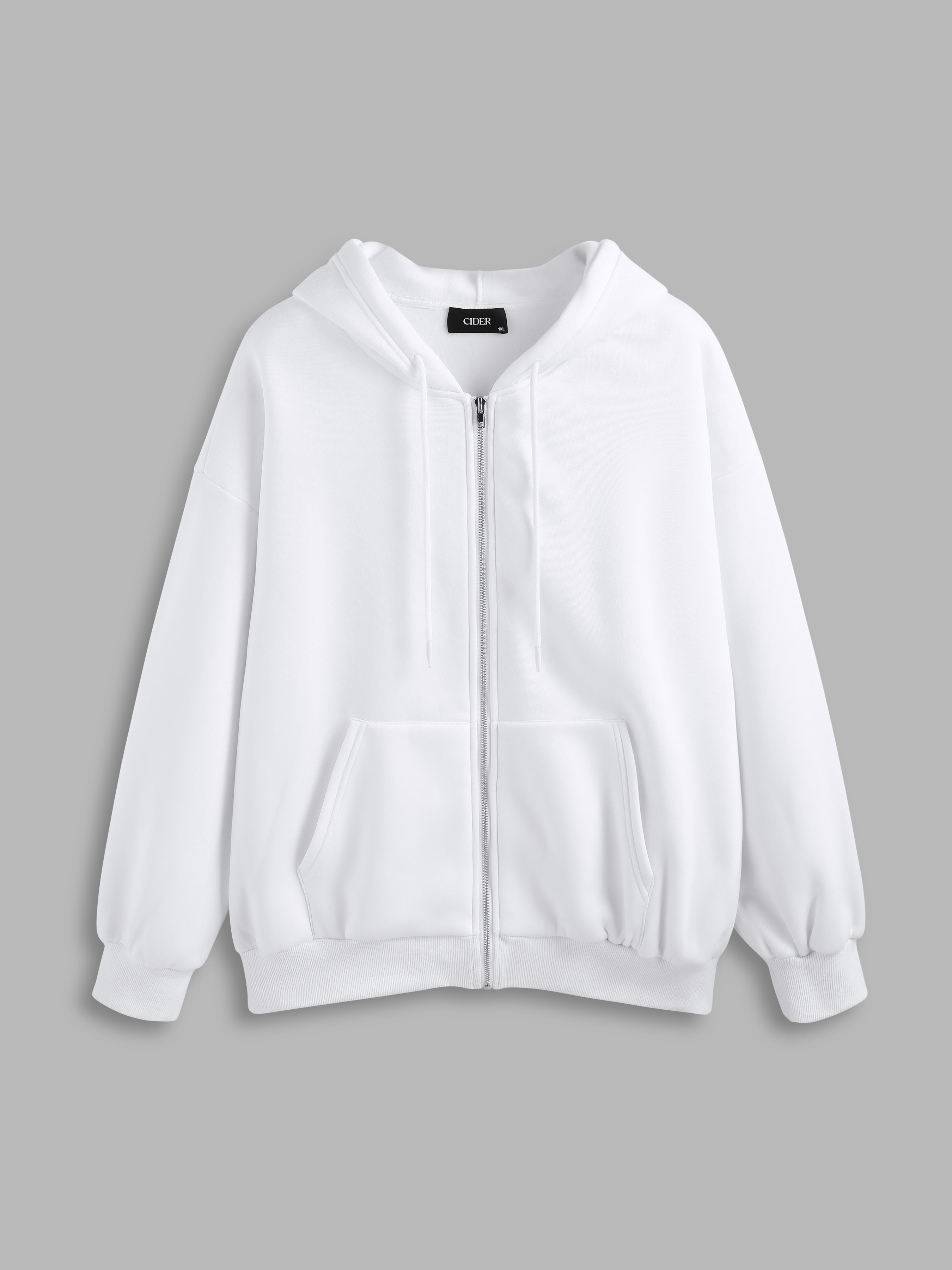 Shein white outlet zip up hoodie