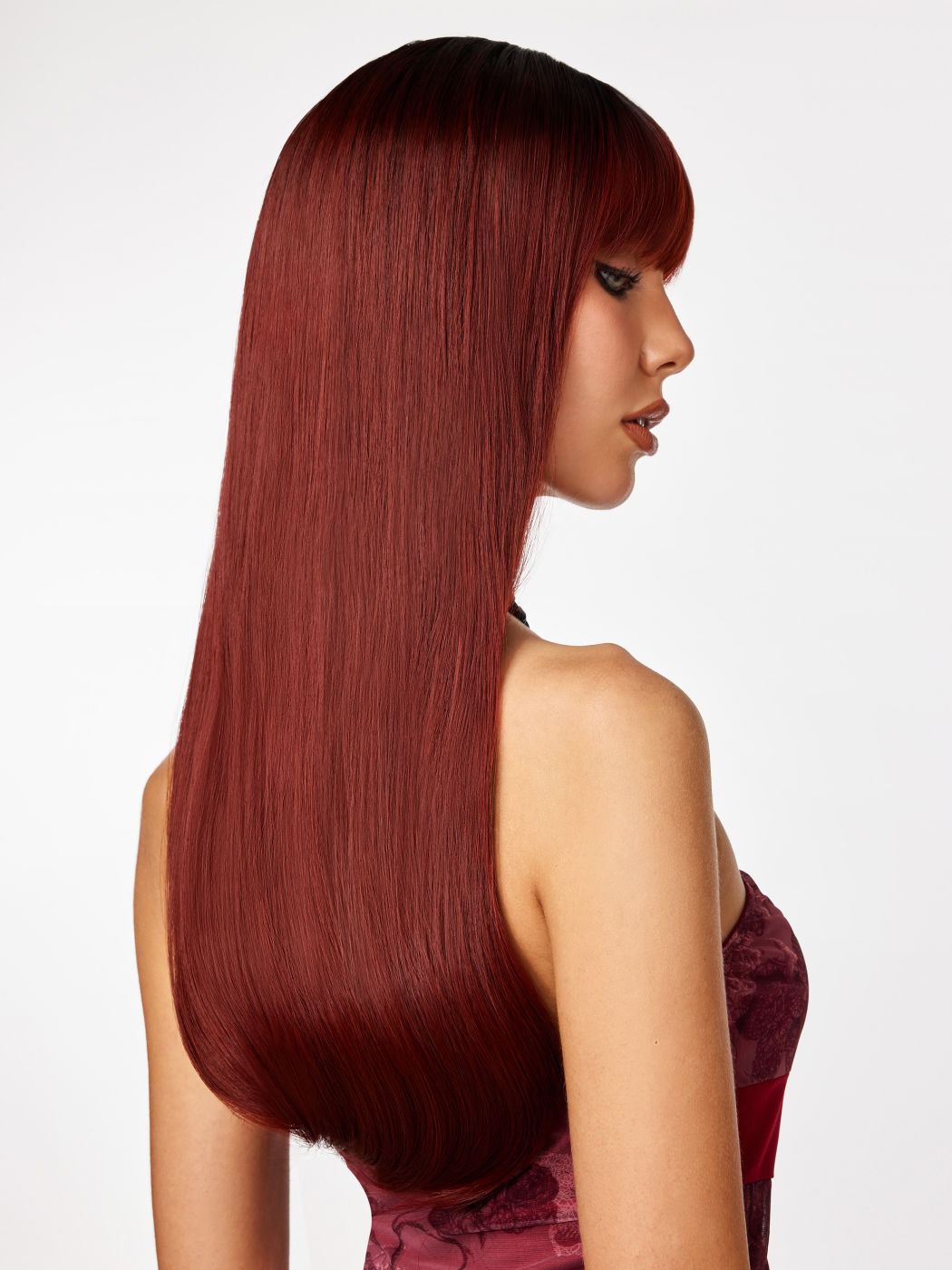 TWO-TONE STRAIGHT LONG SYNTHETIC WIG 