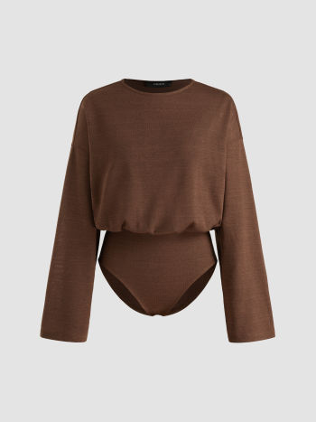 Round Neck Solid Bodysuit