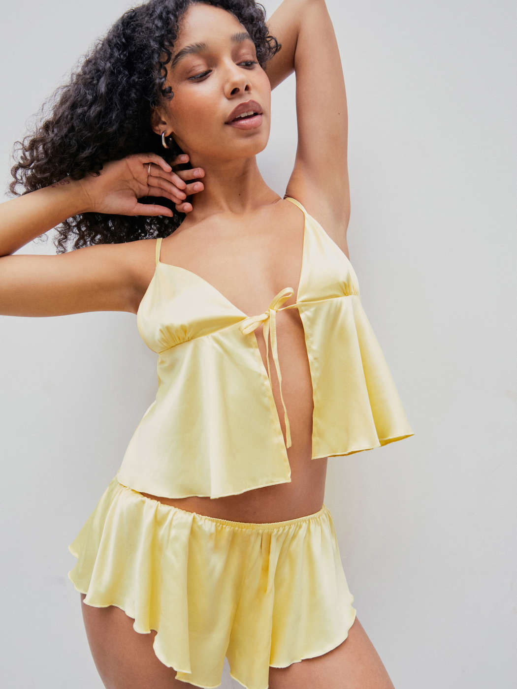 Knotted Cami Top & Shorts Lounge Set - Cider