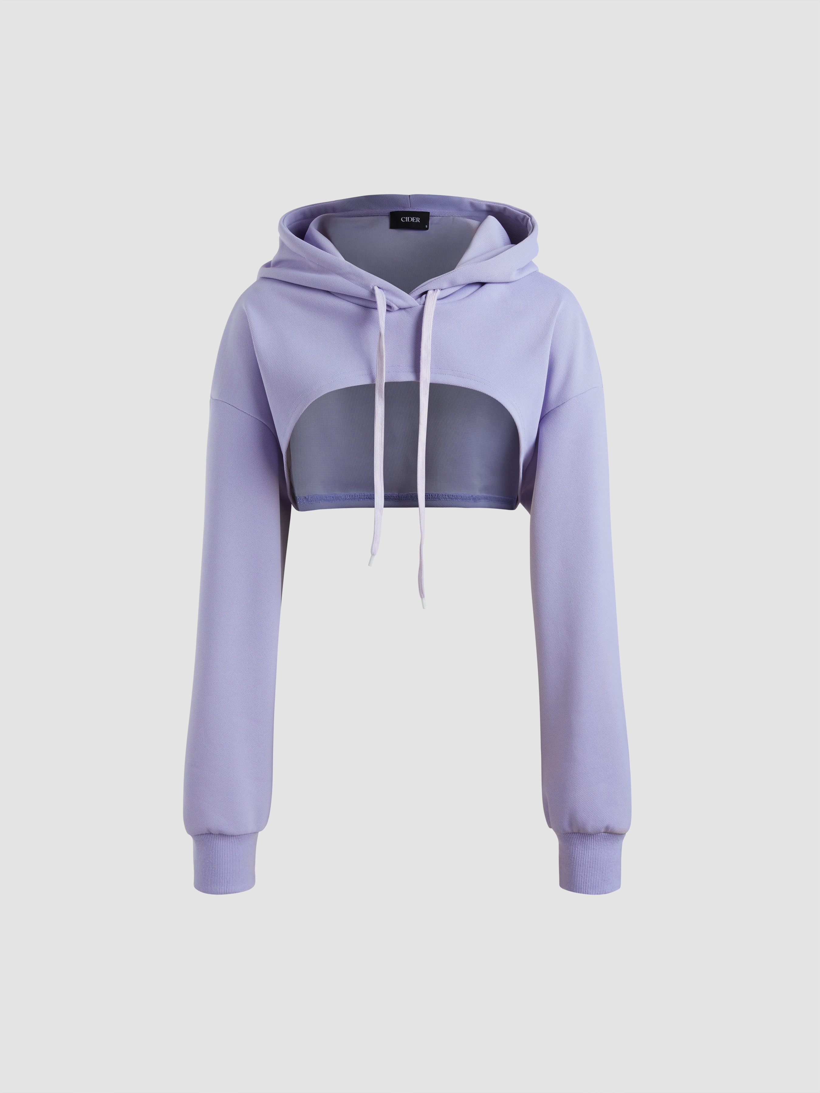 Drop shoulder cut out front online hoodie