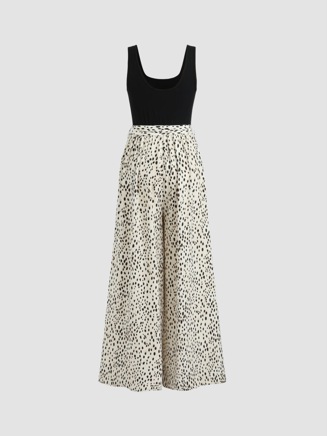 U-neckline Leopard Print Patchy Bowknot Jumpsuit