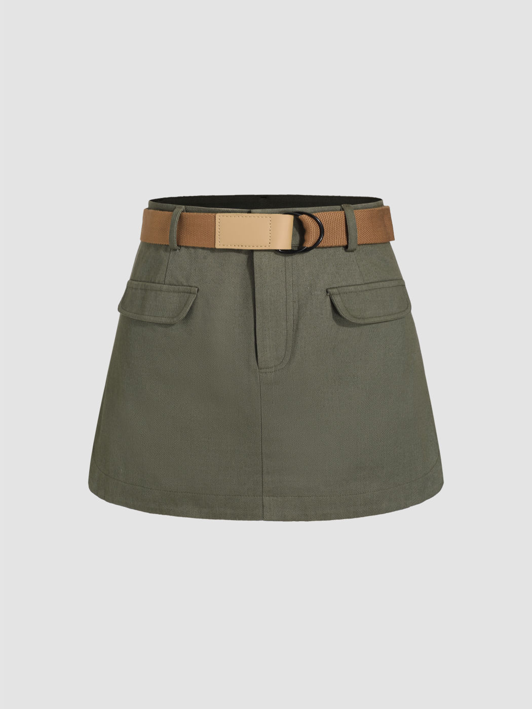  Mittlere Taille Shorts mit Gürtel