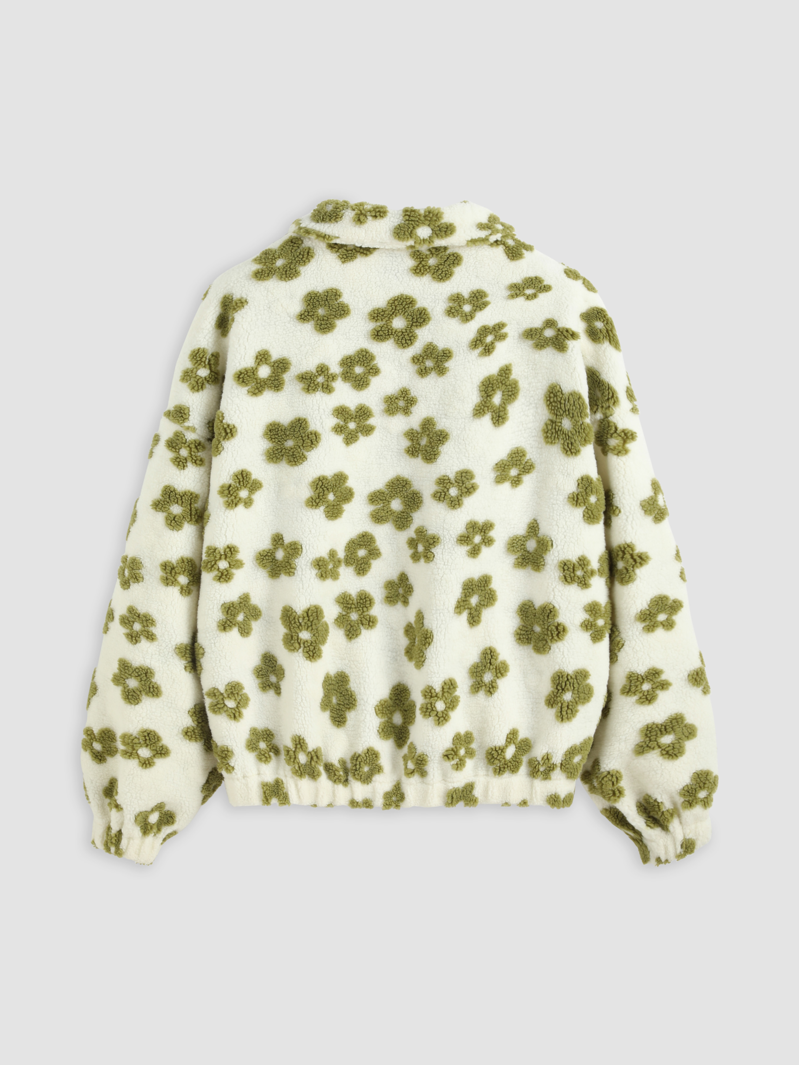 ジャケット・アウター com9uRe. Floral Fleece Jacket myzgx Women's Cute Floral Pattern Jacket Fuzzy Fleece Zip Up