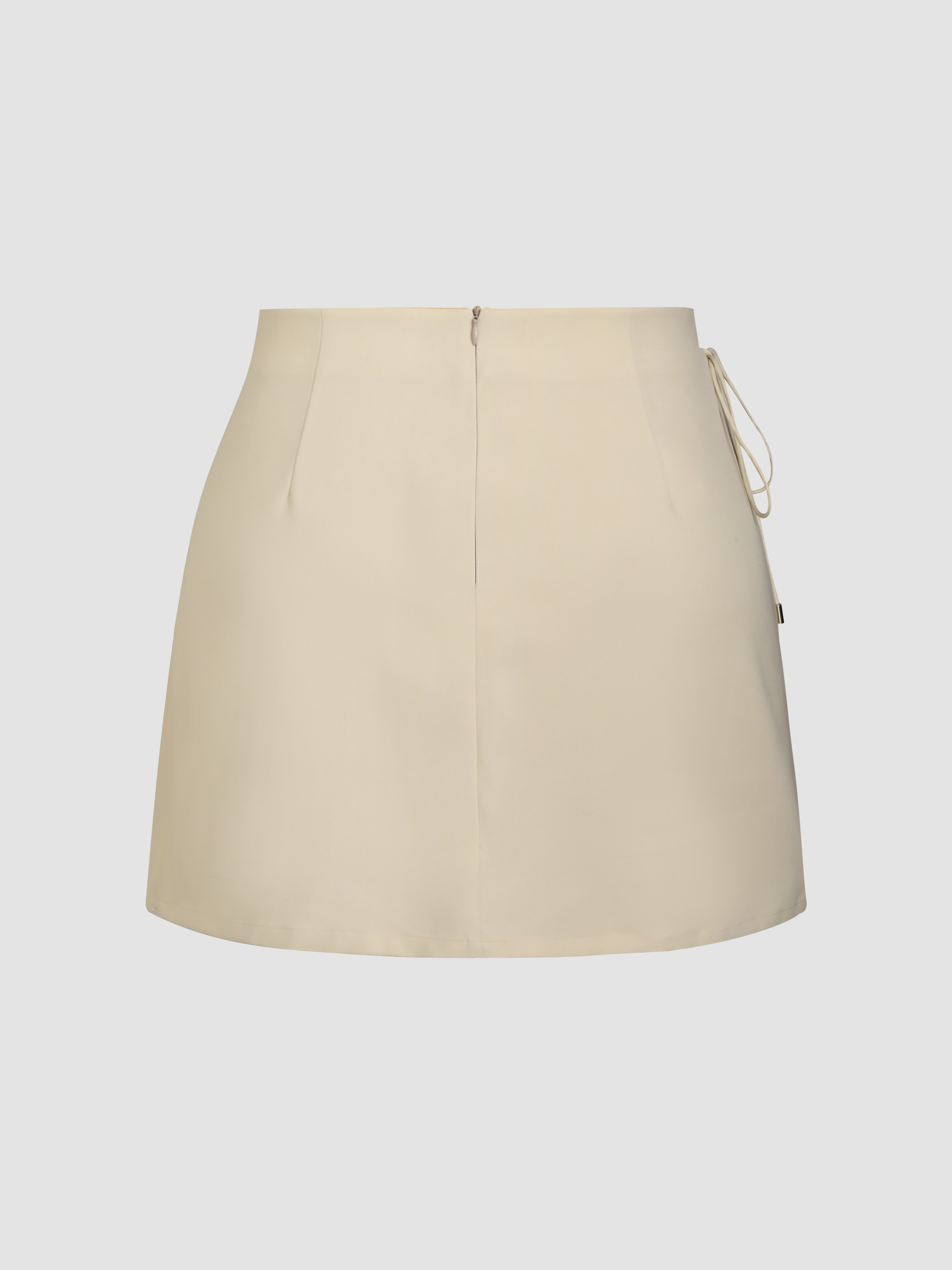 Woven Knotted Wrap Mini Skirt Curve & Plus For Daily Casual Date