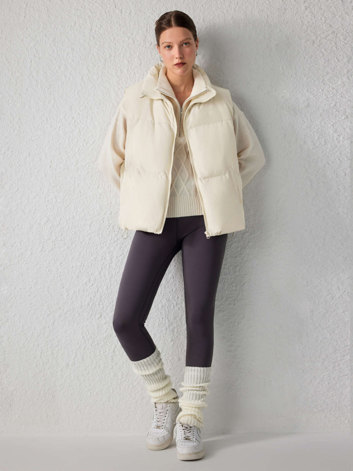 Solid Zip Puffer Vest