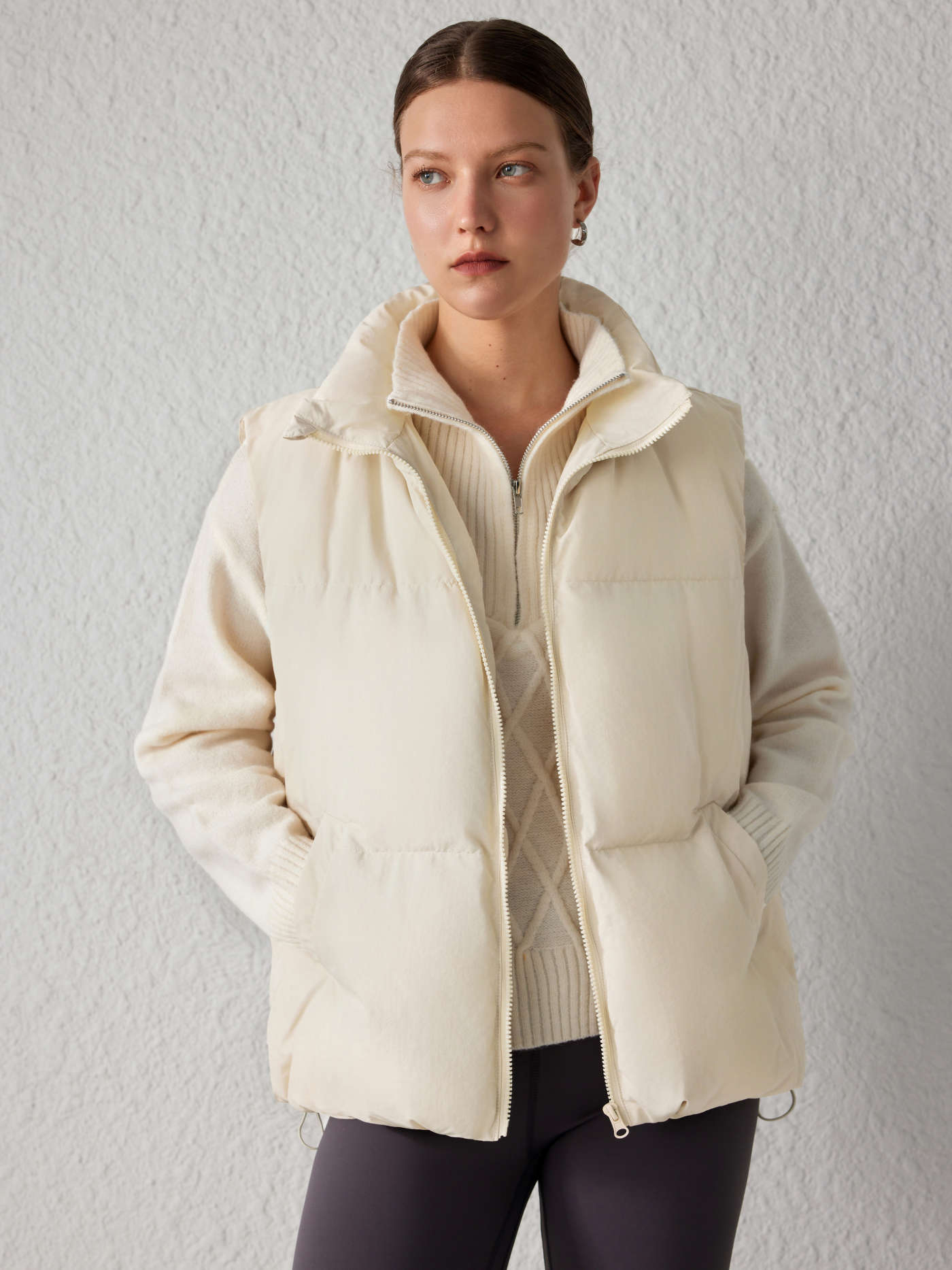 Solid Zip Puffer Vest