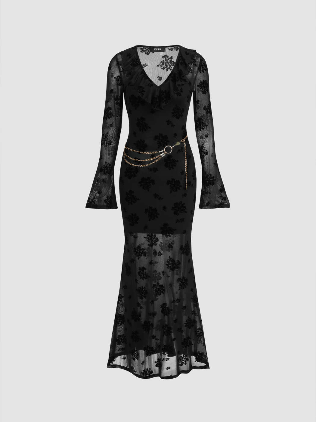 knee length dresses for ladies Mesh Sweetheart Long Dress – Ver Luisant