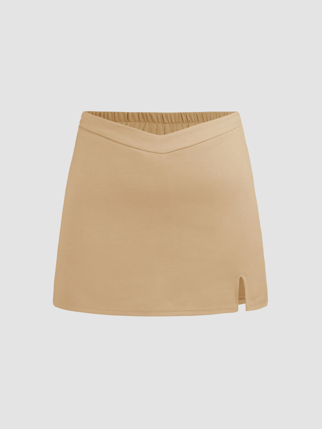 Einfarbiges klassisches Skort mit Schlitz Kurve & Plus
