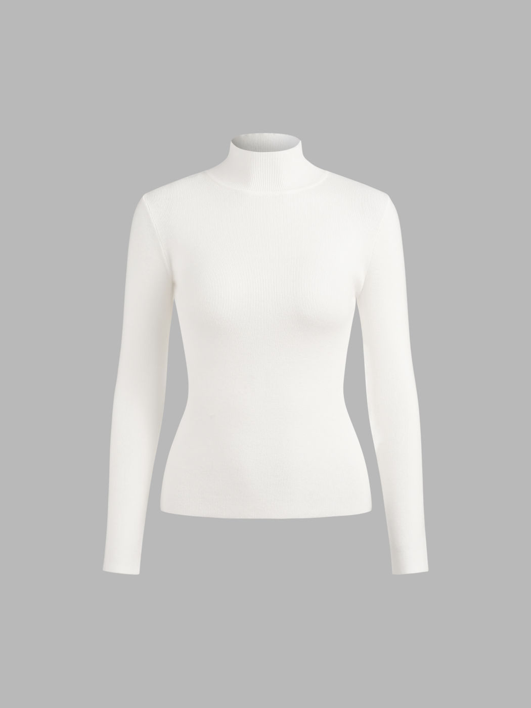 High Neck Knit Long Sleeve Top