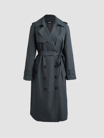Collar Pocket Trench Coat With Belt