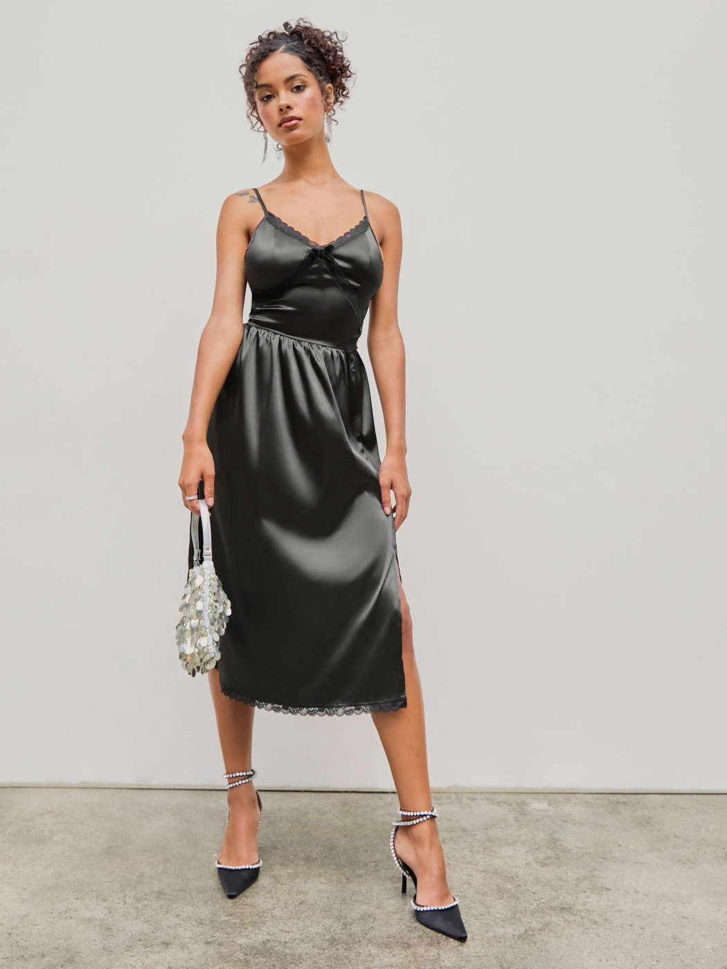 Midi Dress Dynamite Slip Dress Satin Slip Dress Midi