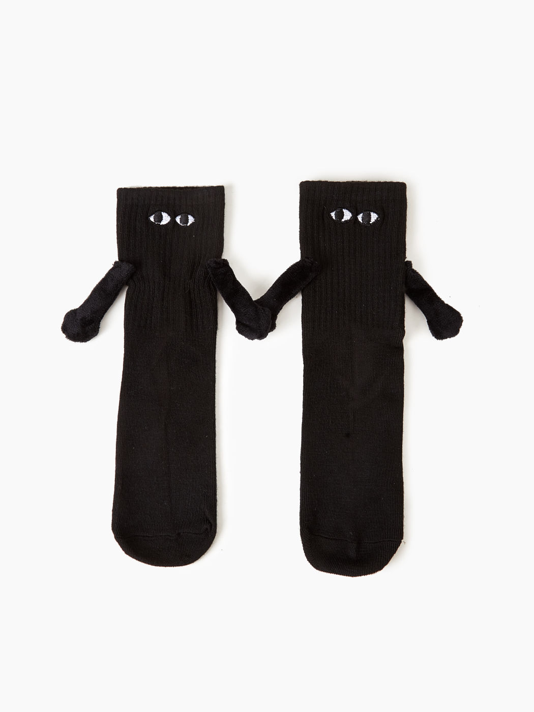 Magnetische Crew-Socken mit Augendekor und haltenden Händen