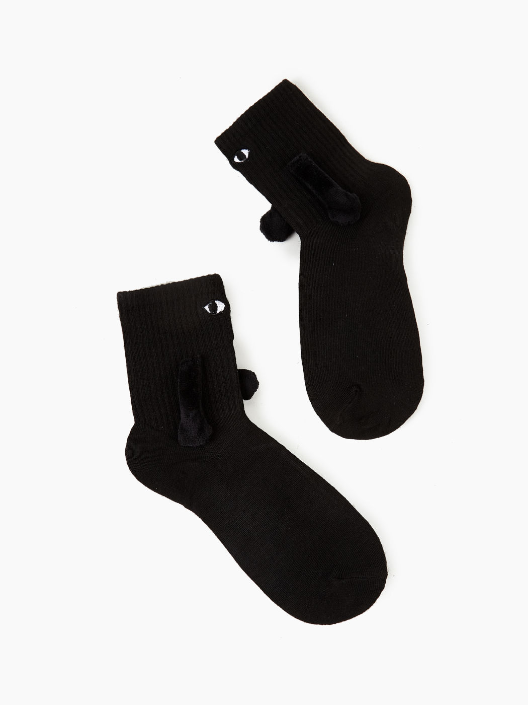 Magnetische Crew-Socken mit Augendekor und haltenden Händen