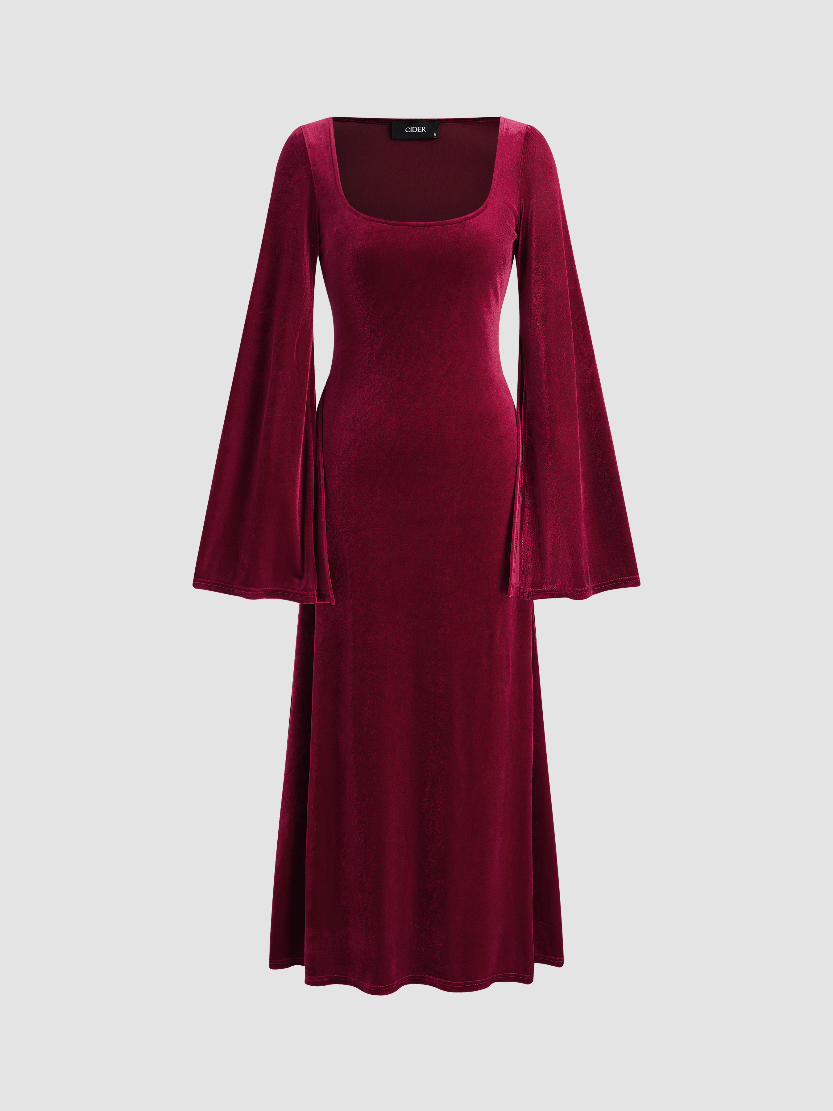Ameri SOUFFLE SLEEVE VELOUR DRESS Ｍsize Velvet Dolman Sleeve Dress – L'MOMO