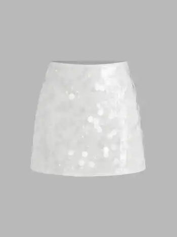 Sequined Mini-Skirt mit Mitteltaille