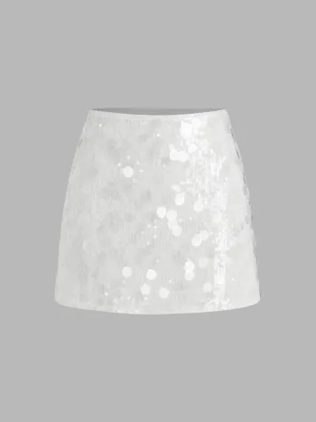 Sequin Mid Waist Mini Skirt