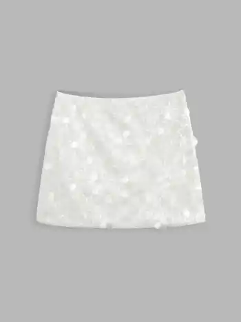 Sequin Mid Waist Mini Skirt