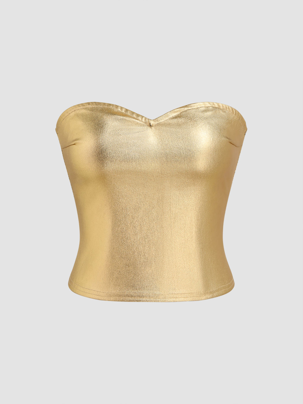 PU Metallic Tube Top