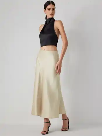 Rüschen Satin Maxirock